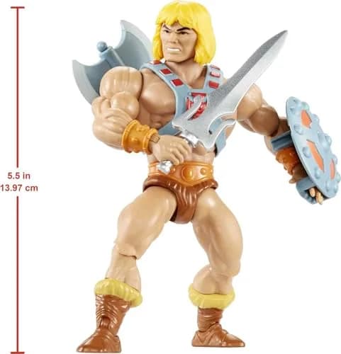 Masters of the Universe Origins He-Man 14cm (5.5-Inch) Action Figure | Retro Style with 16 Articulation Points thumbnail 6