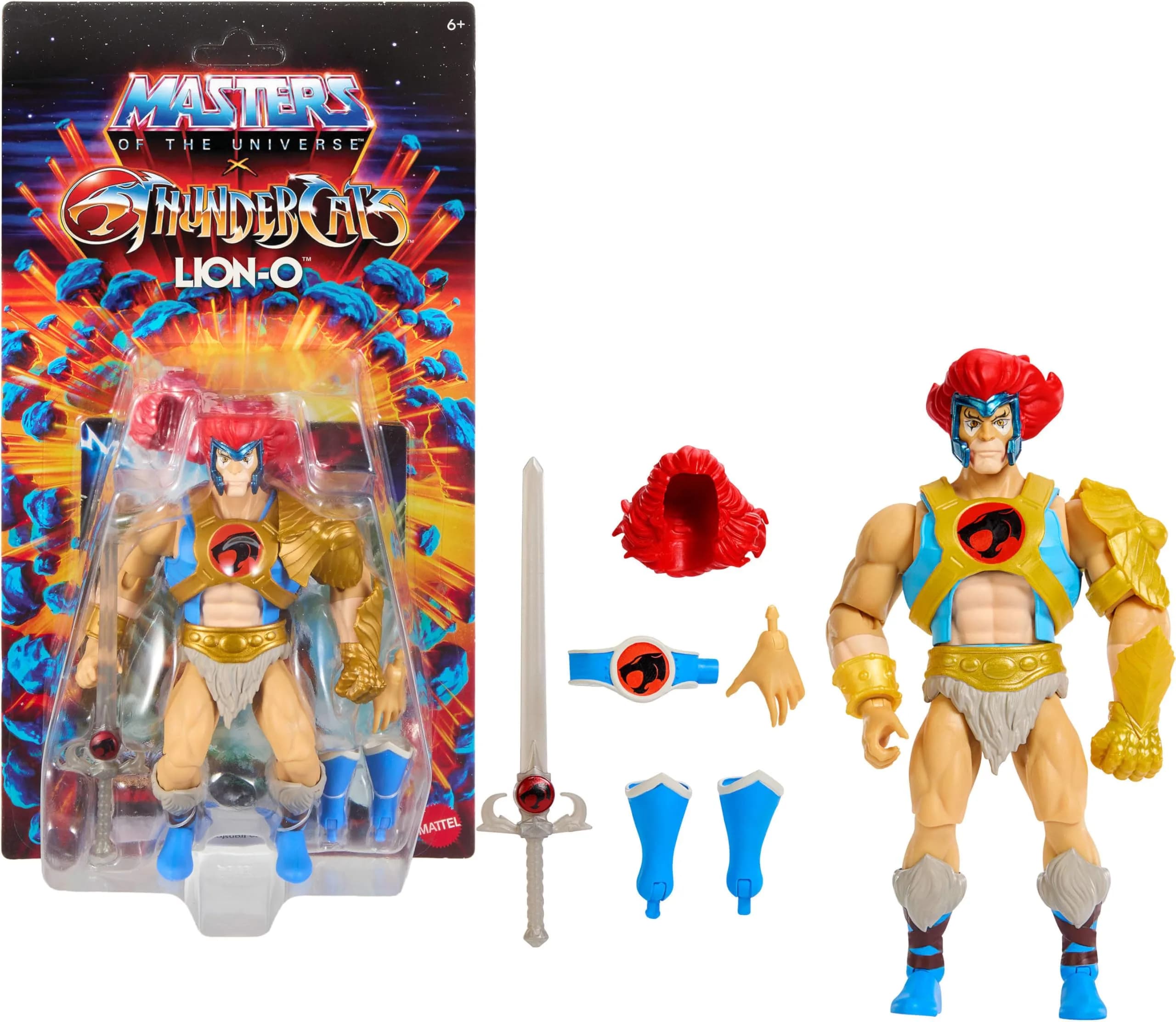 Masters of the Universe Lion-O Action Figure 5.5-inch | Nostalgic 80s Crossover Toy with Articulation & Collector Card — Multicolor