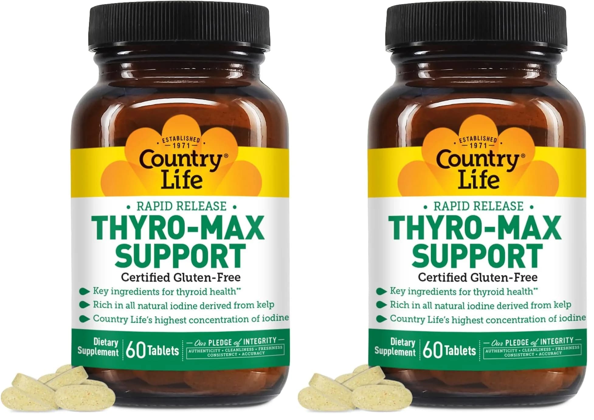 Country Life Thyro-Max Support - Kelp-Derived Iodine & L-Tyrosine | Supports Thyroid & Metabolism — Tablet