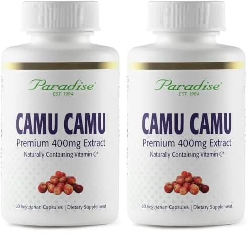 Paradise Herbs Organic Camu Camu Extract 400 mg | Rich in Vitamin C, Vegan, Gluten Free, 60 Capsules (Pack of 2) thumbnail 1