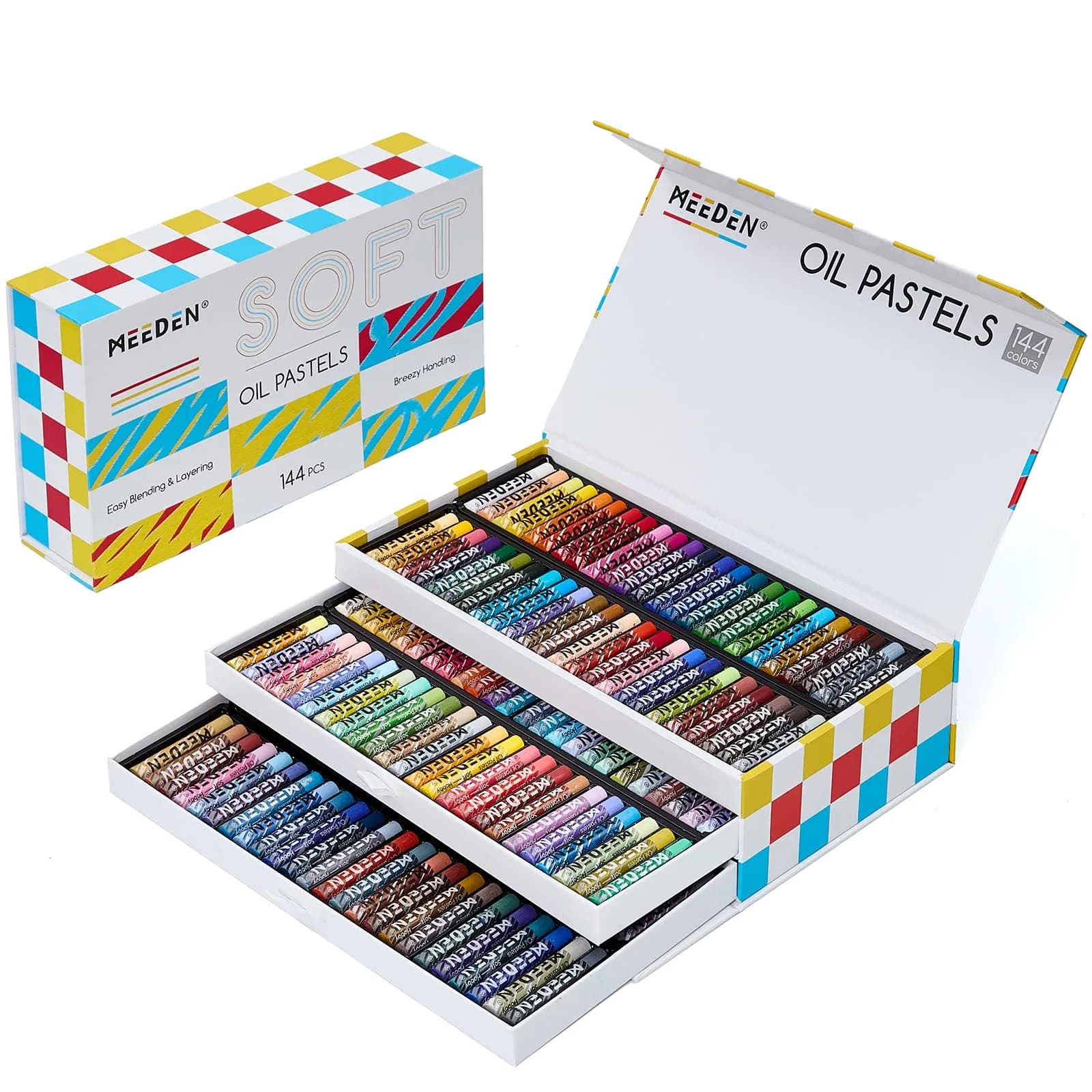MEEDEN Soft Oil Pastels Set 144 Colors (2.4 kg / 5.3 lb) | Vibrant Colors for Artists & Beginners — 144 Colors