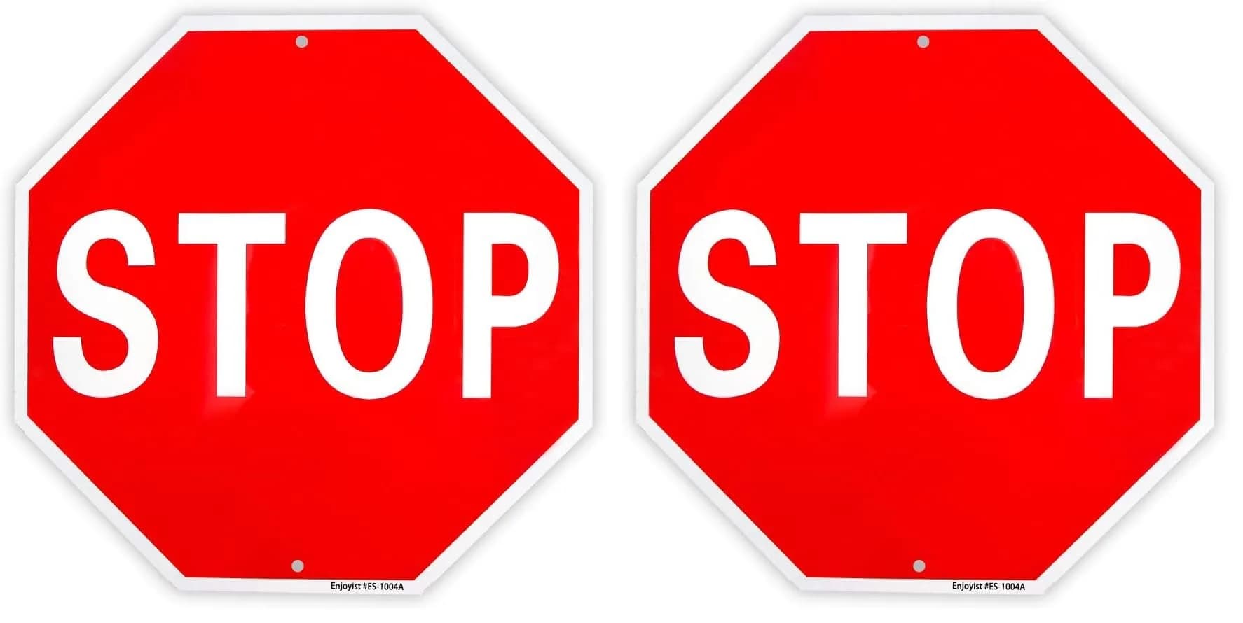 Enjoyist Stop Sign Street Slow Warning Sign 12" x 12" (30.48cm x 30.48cm) Pack of 2 | Rust-Free Aluminum, Reflective, UV Protected