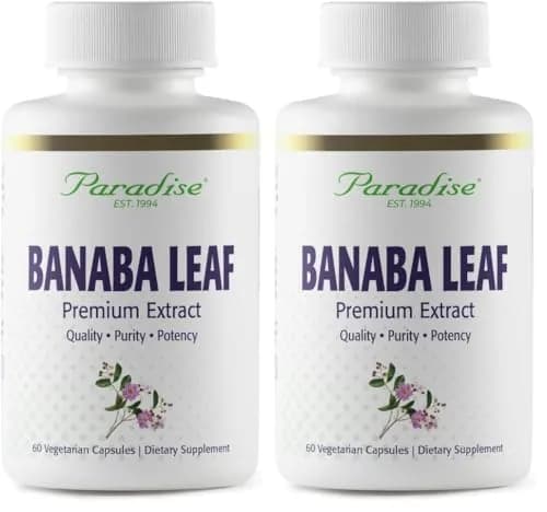 Paradise Herbs Banaba Leaf 12:1 Extract 250 mg | Vegan, Gluten-Free, Non-GMO Capsules thumbnail 1