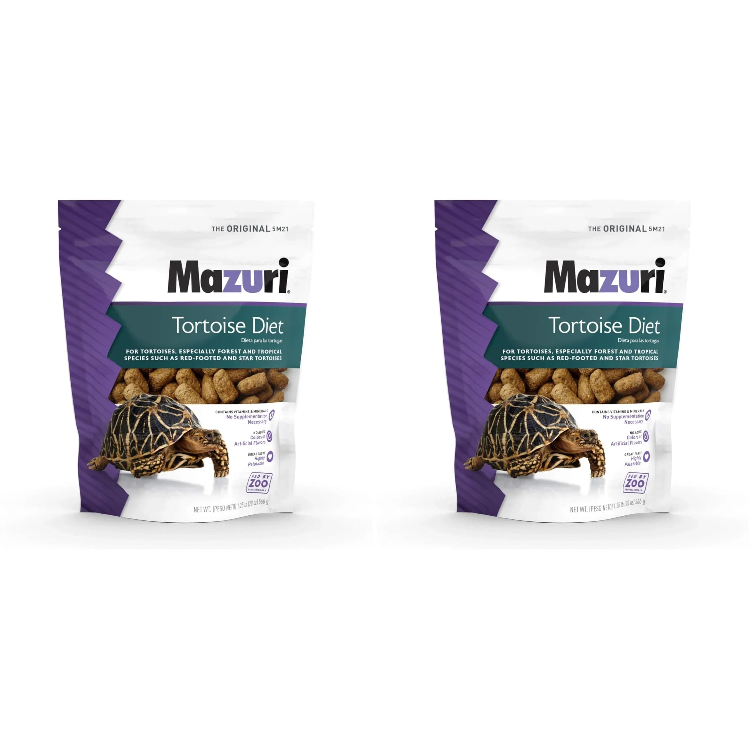 Mazuri Tortoise Diet 20 Ounce (20 OZ) Bag (Pack of 2) | Complete Nutrition for Tropical & Forest Tortoises - main product image