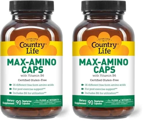 Country Life Maxi-Amino with 16 Free Form Amino Acids | Vegetarian Capsules, Gluten Free thumbnail 1