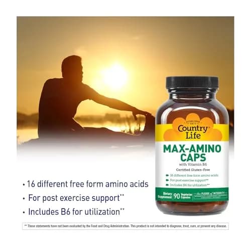 Country Life Maxi-Amino with 16 Free Form Amino Acids | Vegetarian Capsules, Gluten Free thumbnail 2