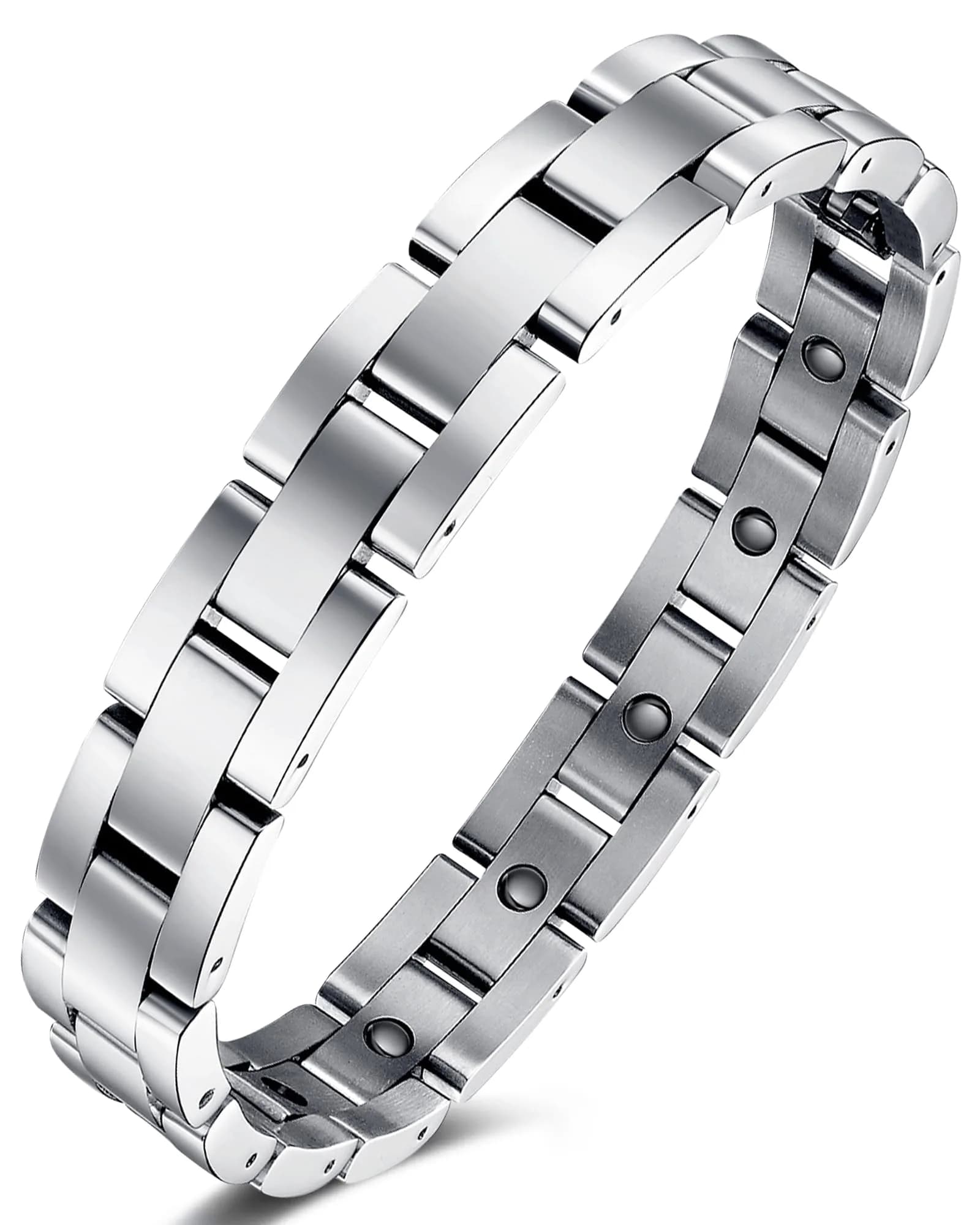 Jecanori Ultra Strength Magnetic Bracelet for Men, 25.5cm (10in) | Genuine Hematite & Neodymium Magnets - main product image