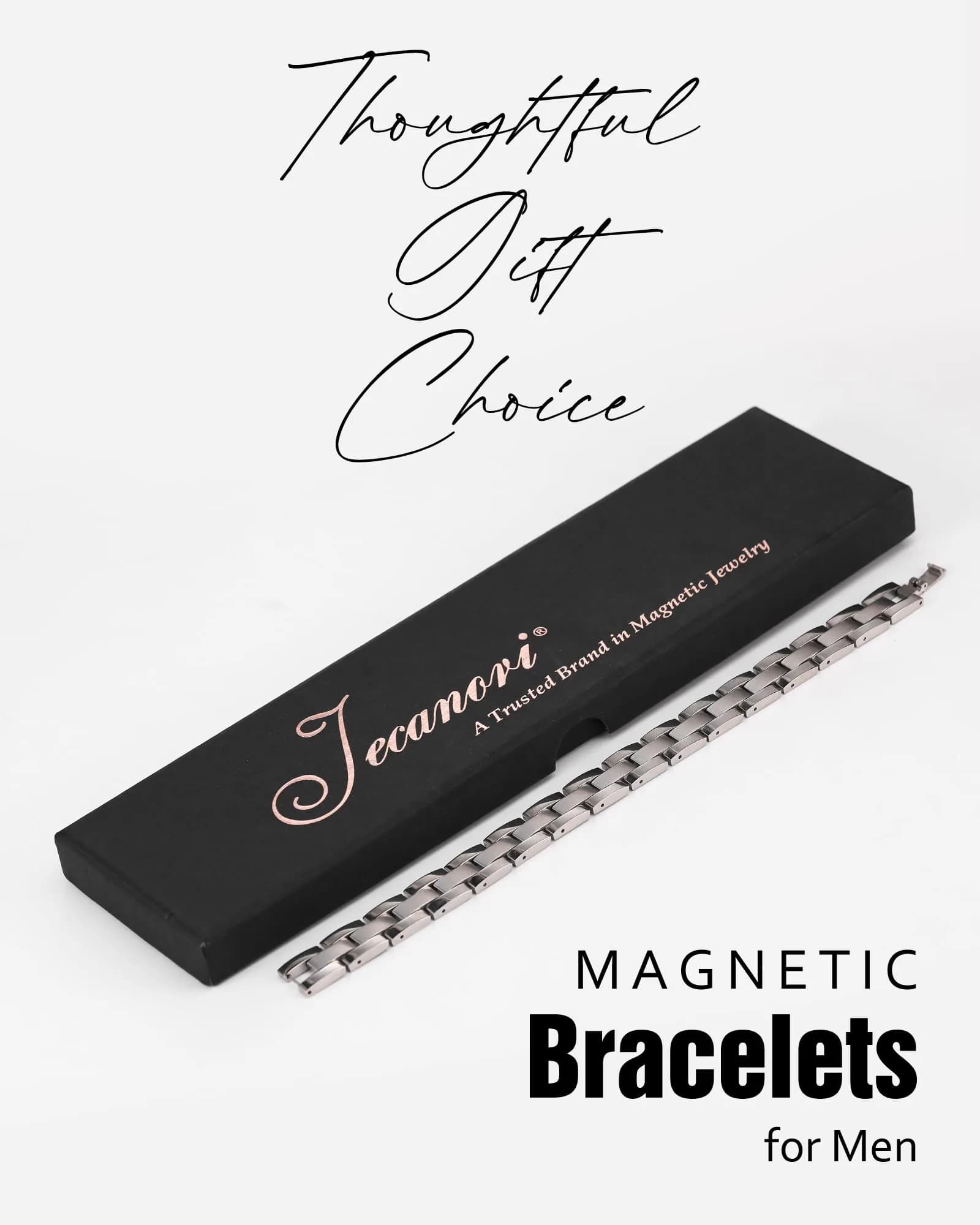 Jecanori Ultra Strength Magnetic Bracelet for Men, 25.5cm (10in) | Genuine Hematite & Neodymium Magnets - view 7