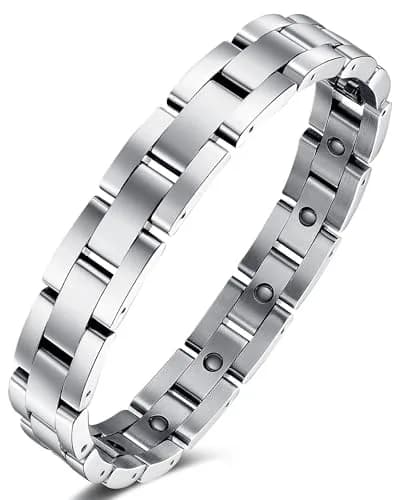 Jecanori Ultra Strength Magnetic Bracelet for Men, 25.5cm (10in) | Genuine Hematite & Neodymium Magnets thumbnail 1