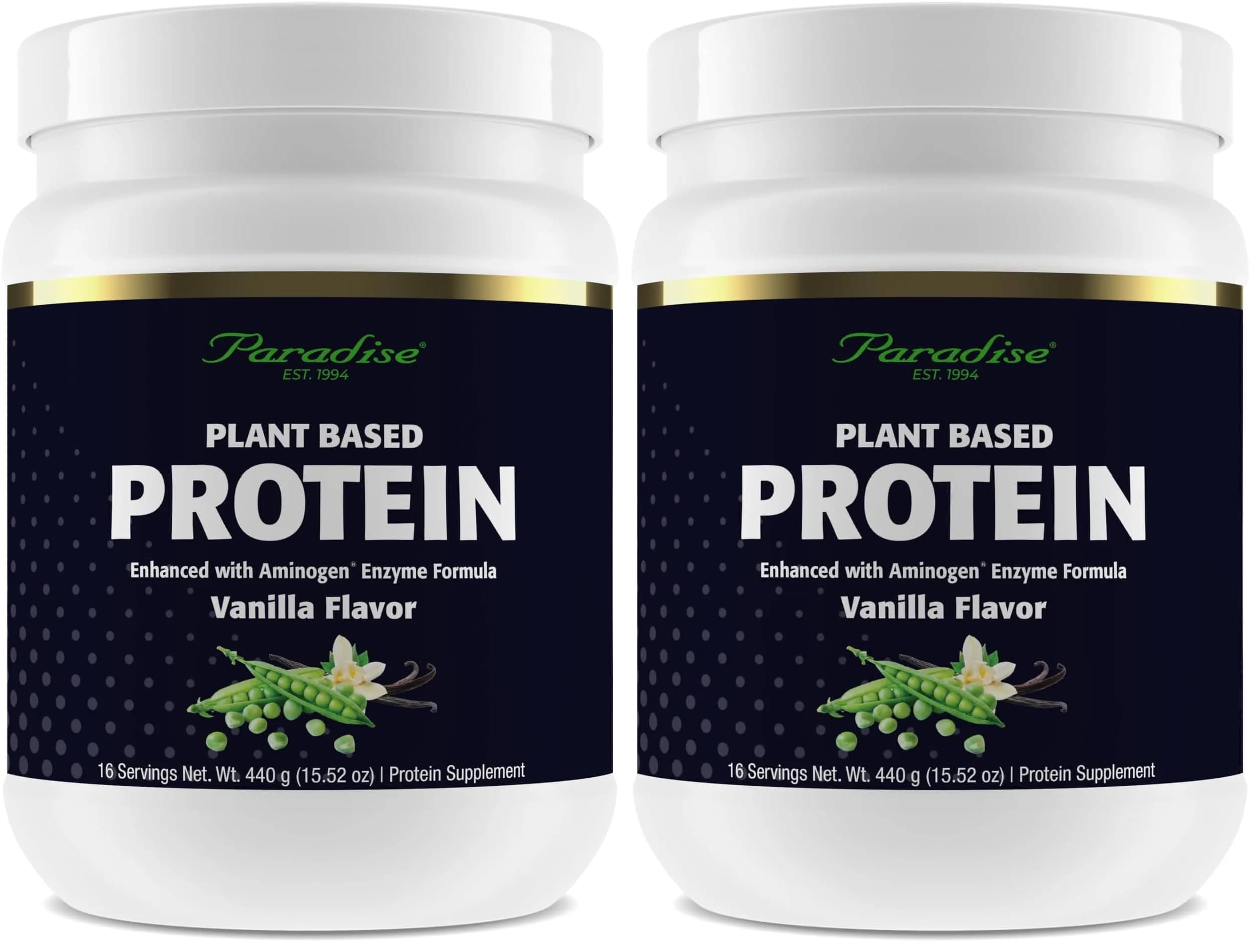 Paradise Herbs Organic Pea Protein Powder Vanilla 15.87 oz | Vegan, Gluten-Free, Non-GMO, Keto, Paleo - main product image