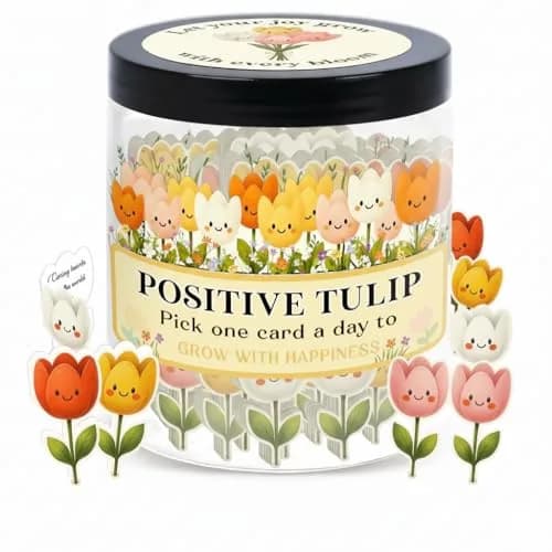 DEARMINE Positive Tulip Jar with 60 Affirmation Cards | Inspirational Gifts for Women - main product image