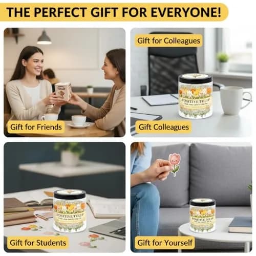 DEARMINE Positive Tulip Jar with 60 Affirmation Cards | 7.3cm (2.87in) Diameter thumbnail 5