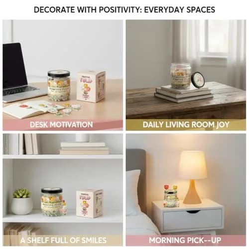 DEARMINE Positive Tulip Jar with 60 Affirmation Cards | 7.3cm (2.87in) Diameter thumbnail 6