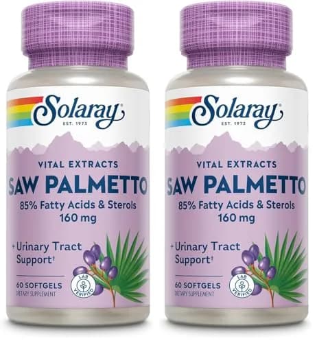 SOLARAY Saw Palmetto Extract 136 mg | Prostate & Urinary Support, Lab Verified, 60 Servings, 2-Pack thumbnail 1