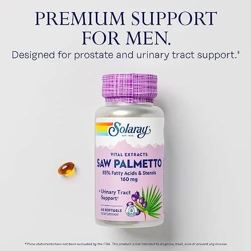 SOLARAY Saw Palmetto Extract 136 mg | Prostate & Urinary Support, Lab Verified, 60 Servings, 2-Pack thumbnail 3