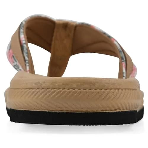 Island Surf Women's Aruba Flip-Flop Sandal, Tan Print, 8 M | Cloud Cushion & Arch Support for All-Day Comfort thumbnail 5