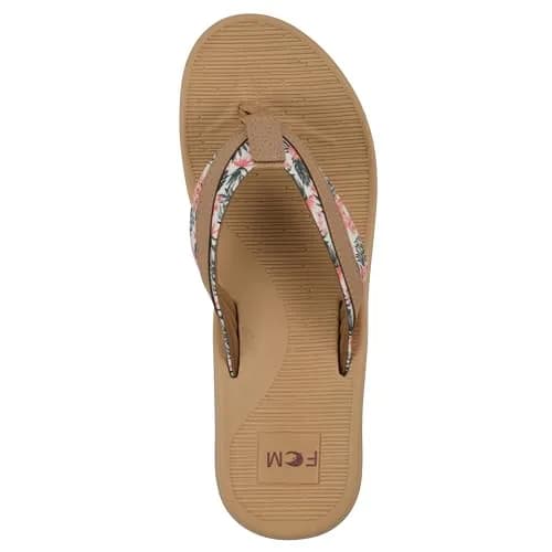 Island Surf Women's Aruba Flip-Flop Sandal, Tan Print, 8 M | Cloud Cushion & Arch Support for All-Day Comfort thumbnail 6