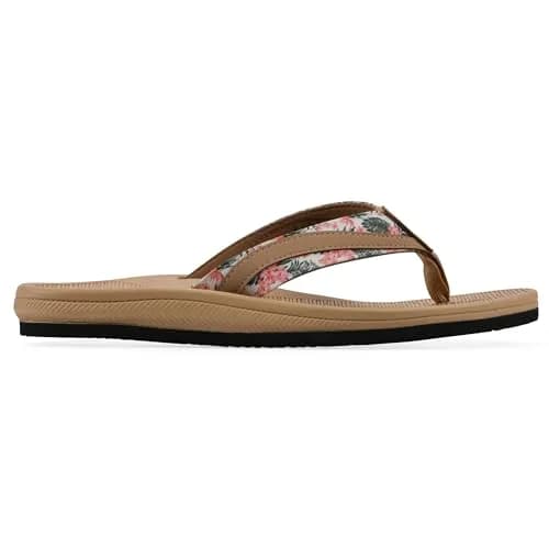 Island Surf Women's Aruba Flip-Flop Sandal, Tan Print, 8 M | Cloud Cushion & Arch Support for All-Day Comfort thumbnail 3