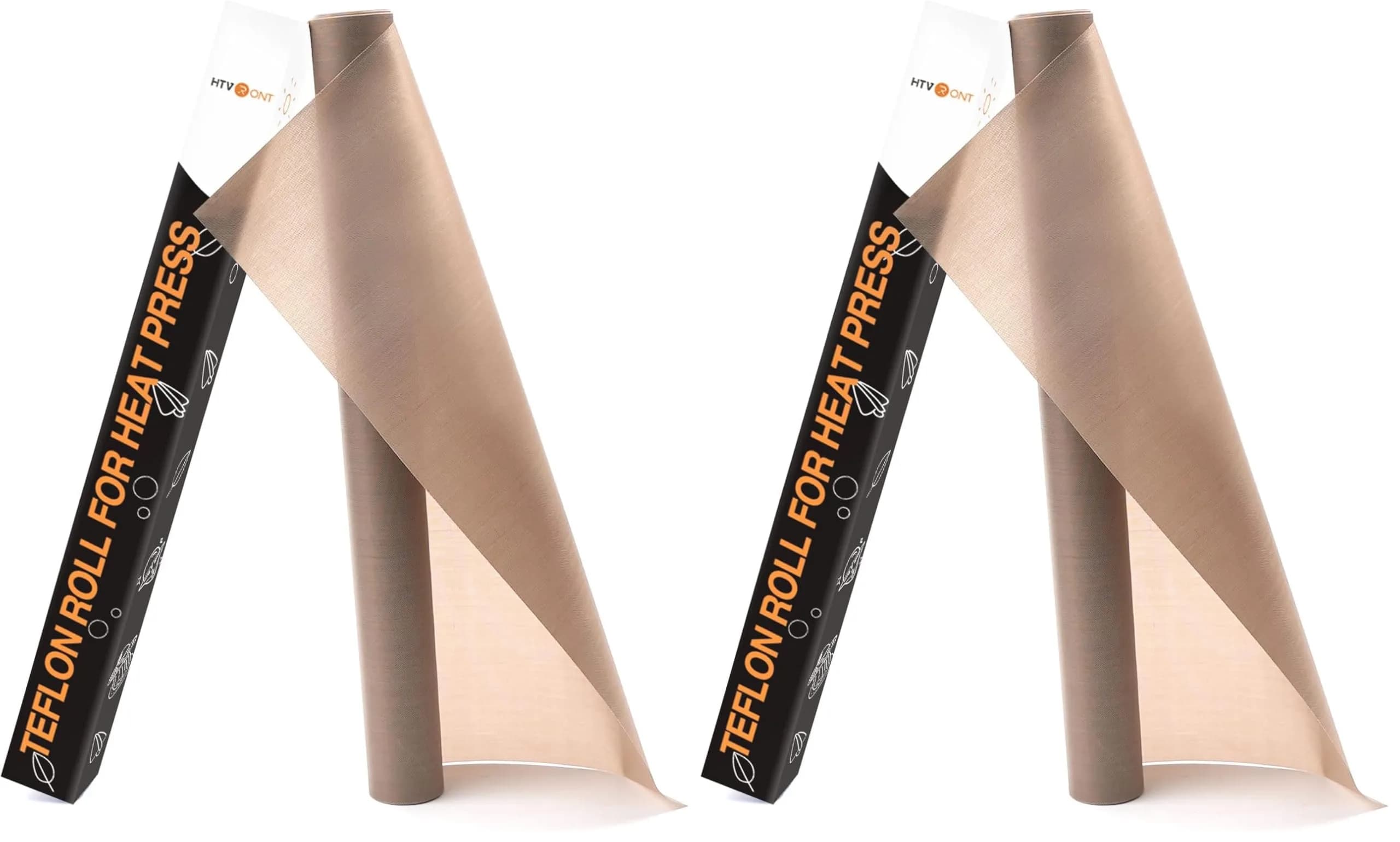 HTVRONT Teflon Sheets for Heat Press - 12" x 8 FT (24 FT Total) | Heat Resistant PTFE Transfer Paper Roll (Pack of 2) - main product image