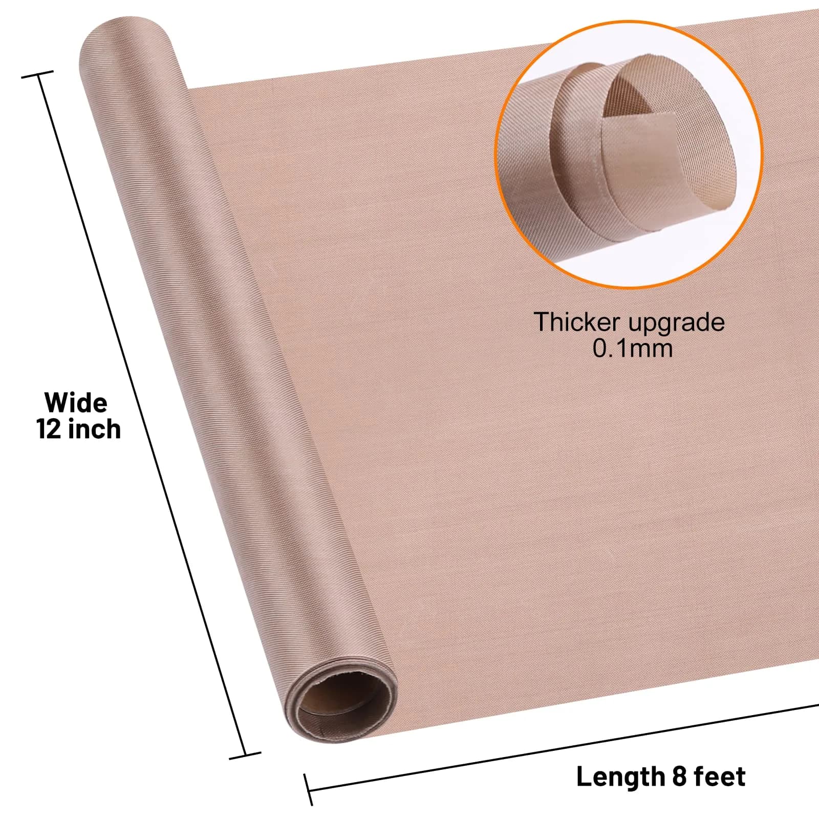 HTVRONT Teflon Sheets for Heat Press - 12" x 8 FT (24 FT Total) | Heat Resistant PTFE Transfer Paper Roll (Pack of 2) - view 3