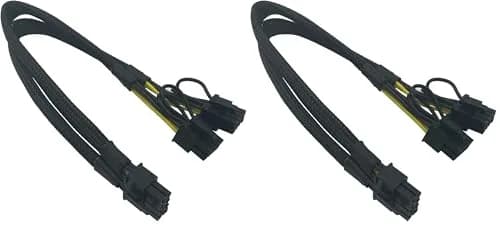 COMeap GPU Power Cable for Dell T3600 T3610 T5600 T5610 T5610 T7600 T7610 5810 T5810 T7810, 8 Pin PCIe to Dual 8 Pin(6+2) Male PCIe Power Adapter 13-inch(34cm) (Pack of 2) thumbnail 1