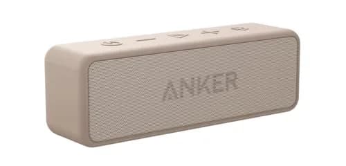 Anker Soundcore 2 Portable Bluetooth Speaker, Stereo Sound, IPX7 Waterproof, 24-Hour Playtime | Mocha Brown thumbnail 1