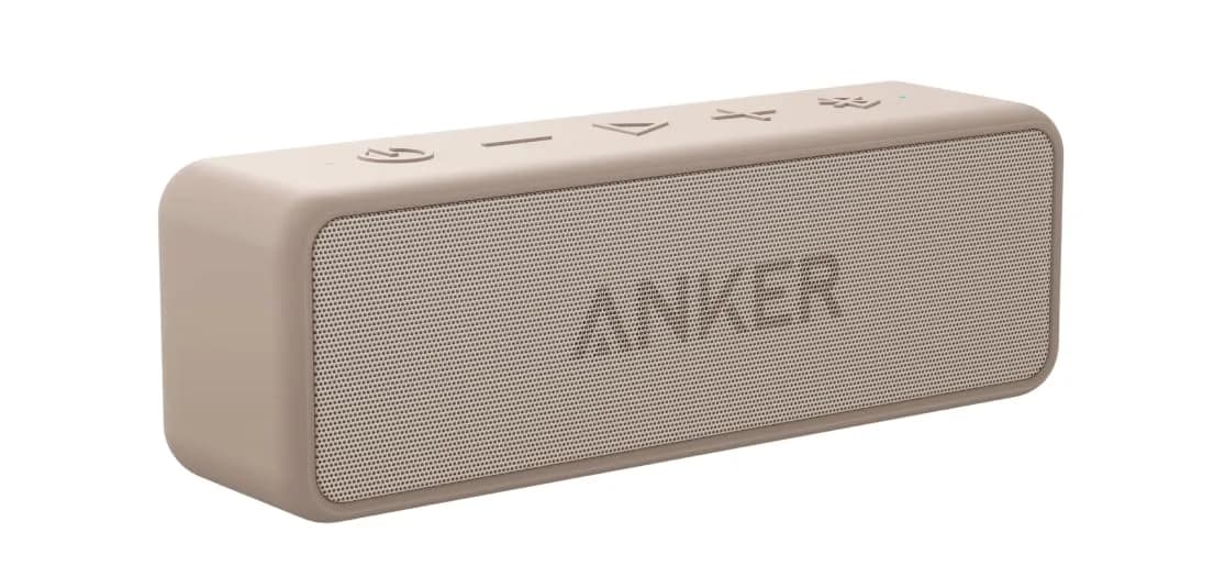 Anker Soundcore 2 Portable Bluetooth Speaker, Stereo Sound, IPX7 Waterproof, 24-Hour Playtime | Mocha Brown