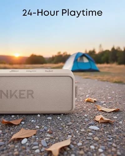 Anker Soundcore 2 Portable Bluetooth Speaker, Stereo Sound, IPX7 Waterproof, 24-Hour Playtime | Mocha Brown thumbnail 3