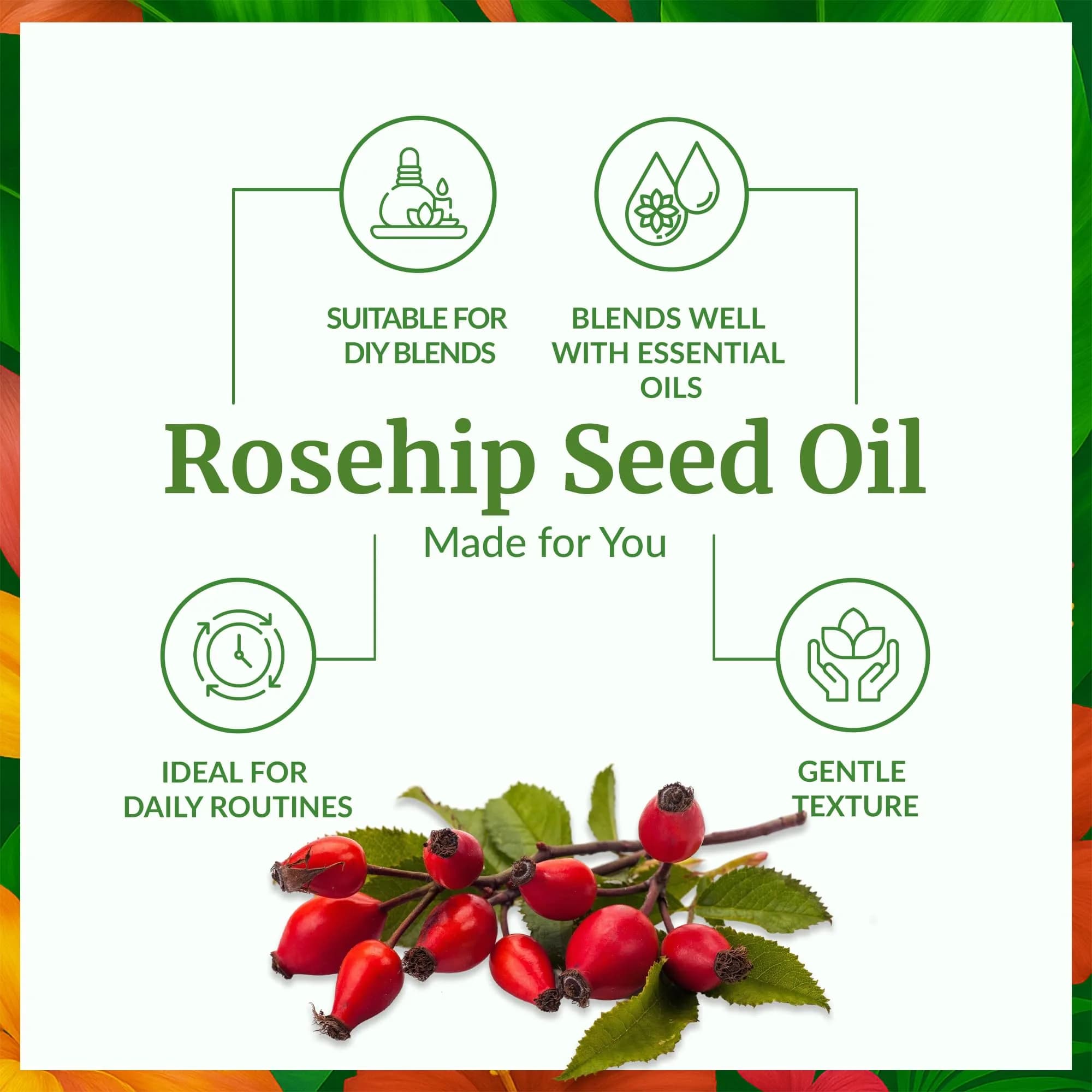 SVA ORGANICS Rosehip Seed Carrier Oil - 16 Fl Oz (473 ml) - Pure & Natural - view 3