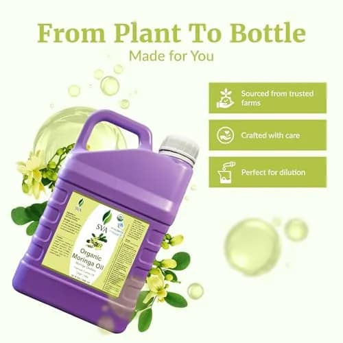 SVA ORGANICS Organic Moringa Seed Carrier Oil 946 ml (32 Fl Oz) | Cold-Pressed for Skin & Hair thumbnail 4