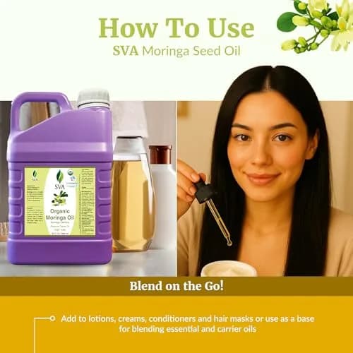 SVA ORGANICS Organic Moringa Seed Carrier Oil 946 ml (32 Fl Oz) | Cold-Pressed for Skin & Hair thumbnail 6