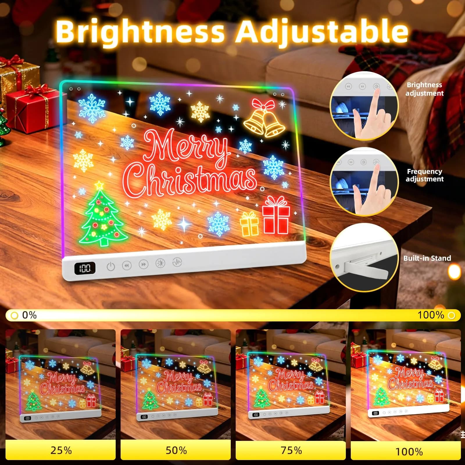 LUMIBOARD LED Drawing Board 35.3 cm (13.7 x 11 inches) | 8 Colors, 6 Modes, Rechargeable, Gift for Kids - view 6