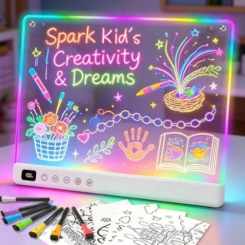LUMIBOARD LED Drawing Board 35.3 cm (13.7 x 11 inches) | 8 Colors, 6 Modes, Rechargeable, Gift for Kids thumbnail 1