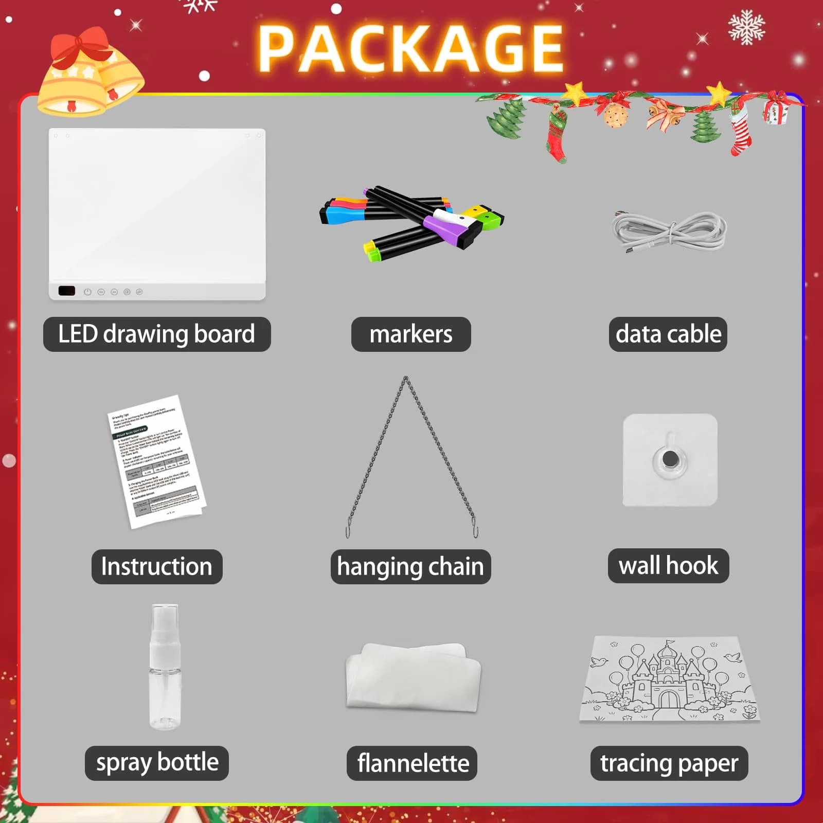 LUMIBOARD LED Drawing Board 35.3 cm (13.7 x 11 inches) | 8 Colors, 6 Modes, Rechargeable, Gift for Kids - view 2