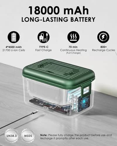 Aurevit Cordless Electric Lunch Box 1.4L | Auto Keep Warm & Fast Charging (100-120 chars) thumbnail 6