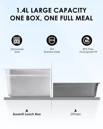 Aurevit Cordless Electric Lunch Box 1.4L | Auto Keep Warm & Fast Charging (100-120 chars) thumbnail 3
