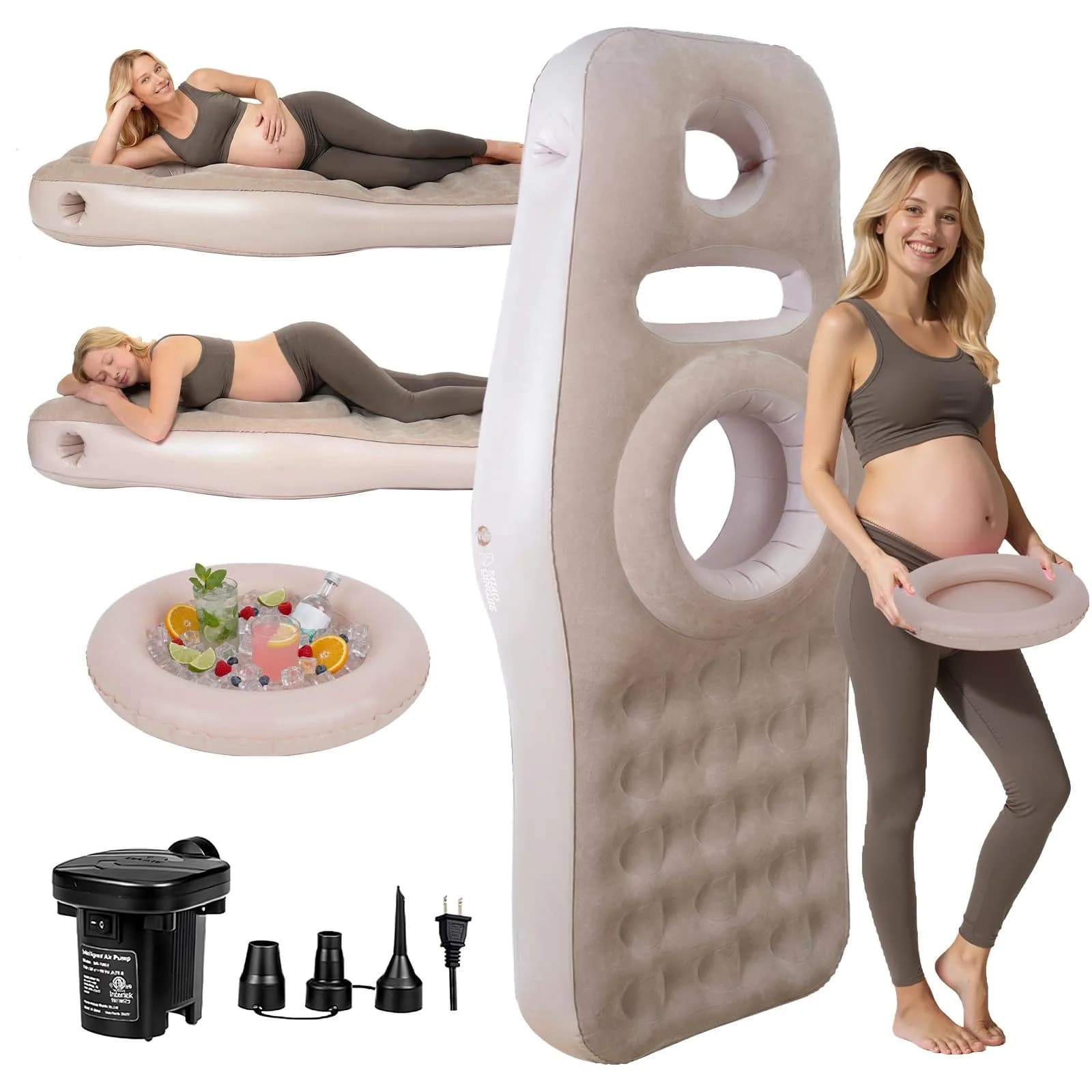 YATAOQINGJIE Inflatable Pregnancy Belly Pillow 68.5in | Support for Stomach Sleepers