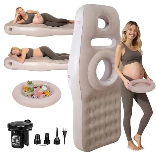 YATAOQINGJIE Inflatable Pregnancy Belly Pillow 68.5in | Support for Stomach Sleepers thumbnail 1