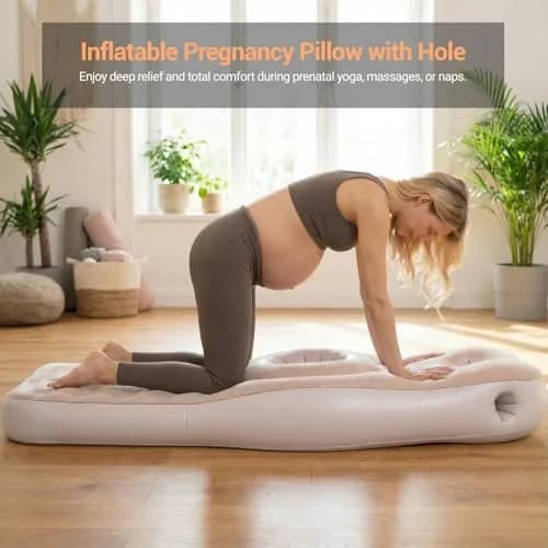 YATAOQINGJIE Inflatable Pregnancy Belly Pillow 68.5in | Support for Stomach Sleepers thumbnail 5