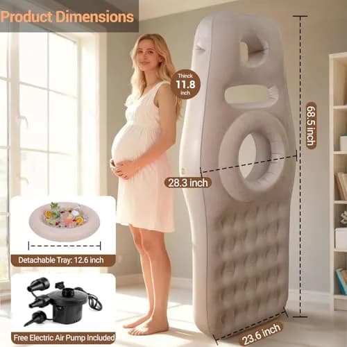 YATAOQINGJIE Inflatable Pregnancy Belly Pillow 68.5in | Support for Stomach Sleepers thumbnail 2