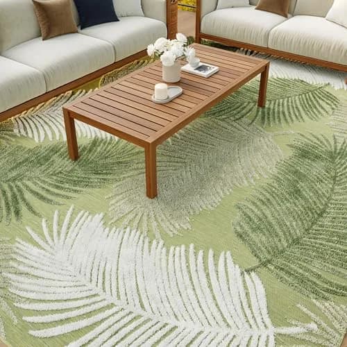 Nourison Suncoast Green 9' x 12' Area Rug | Easy Clean, Non Shedding, Tropical Style (9' x 12') thumbnail 2