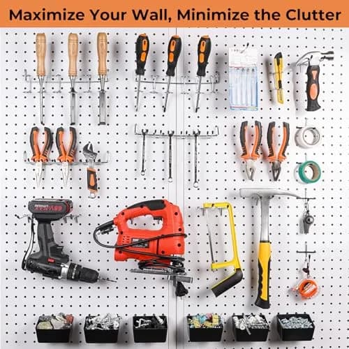 INCLY 320PCS Pegboard Accessories Organizer Kit with Peg Board Hooks & Bins, 2.52 kg (5.56 lb) | Garage & Workshop Storage Solution thumbnail 2