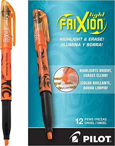 PILOT FriXion Light Erasable Highlighters, Chisel Tip, Orange, 12 Count (144 Total Pieces) | Erasable Ink for School, Journaling, Office thumbnail 2