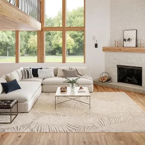 Nourison Suncoast Beige 7'10" x 9'10" Area Rug | Easy Clean, Non Shedding, Indoor/Outdoor (8' x 10') thumbnail 4