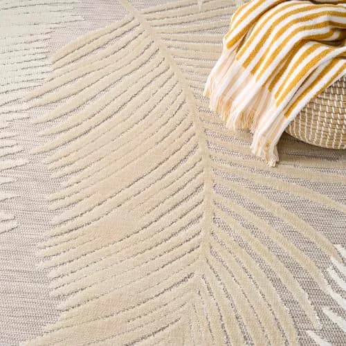 Nourison Suncoast Beige 7'10" x 9'10" Area Rug | Easy Clean, Non Shedding, Indoor/Outdoor (8' x 10') thumbnail 5