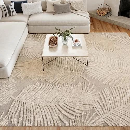 Nourison Suncoast Beige 7'10" x 9'10" Area Rug | Easy Clean, Non Shedding, Indoor/Outdoor (8' x 10') thumbnail 6