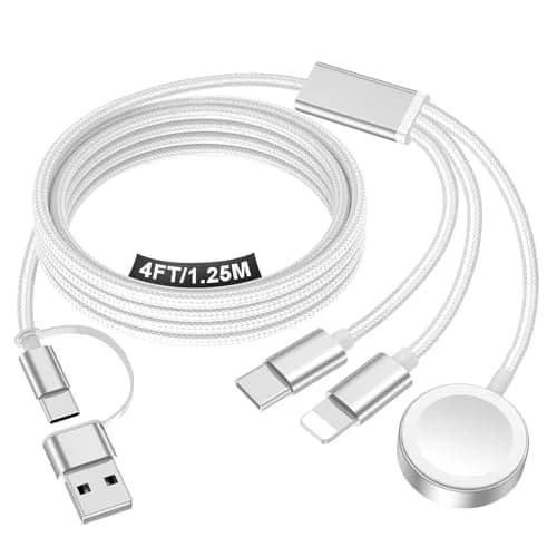 xiwxi 3-in-2 Multi-Charging Cable 1.2m (USB-C/Lightning/Magnetic Watch) | Charge iPhone, Watch, Camera Simultaneously thumbnail 1