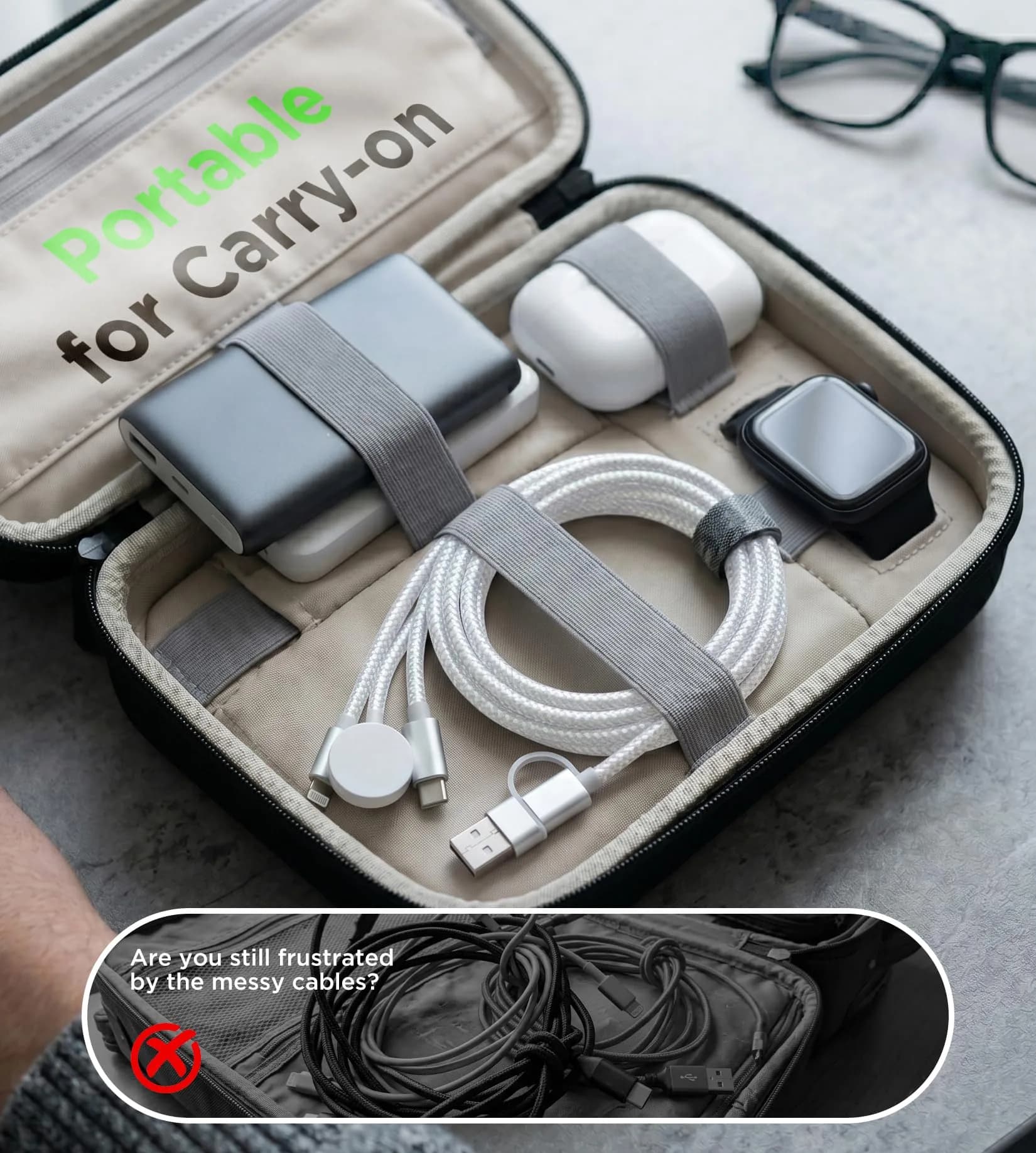 xiwxi 3-in-2 Multi-Charging Cable 1.2m (USB-C/Lightning/Magnetic Watch) | Charge iPhone, Watch, Camera Simultaneously - view 8
