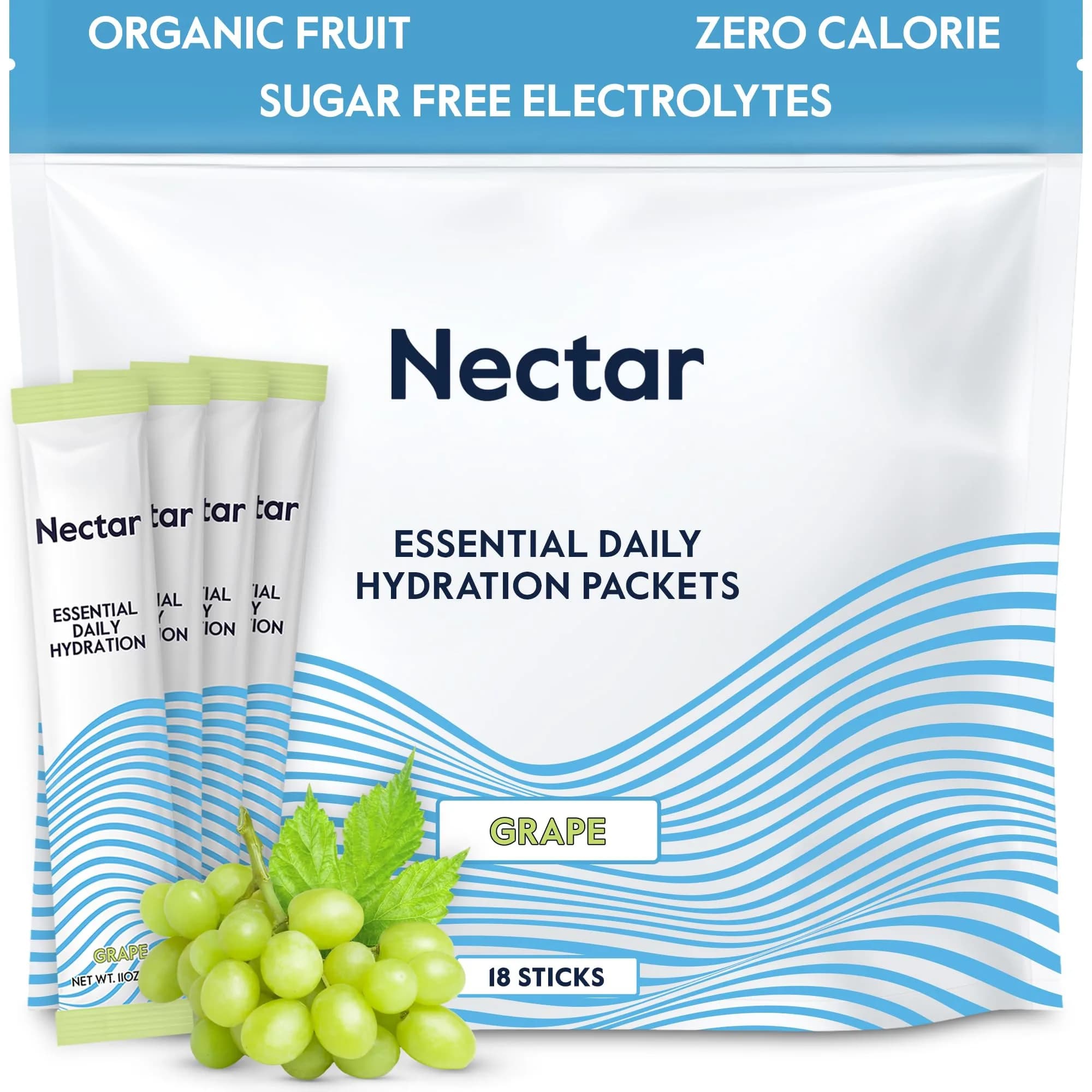 Nectar Hydration Packets Grape 18 Pack | Doctor-Formulated Electrolyte Powder for Rapid Hydration - main product image