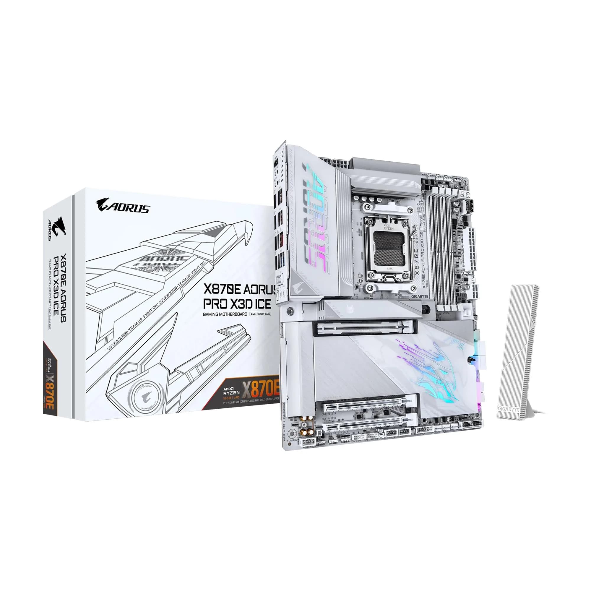 GIGABYTE X870E AORUS PRO X3D ICE AMD AM5 Motherboard DDR5 18+2+2 Power Phase